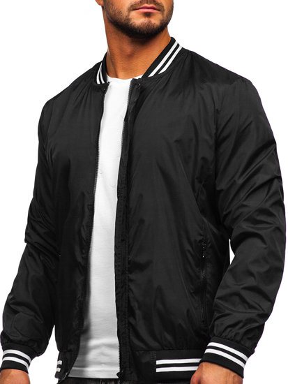 Bolf Herren Übergangsjacke Bomberjacke Schwarz 8M98