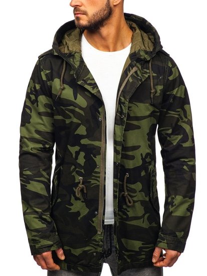 Bolf Herren Übergangsjacke Parka Camo-Khaki  5391