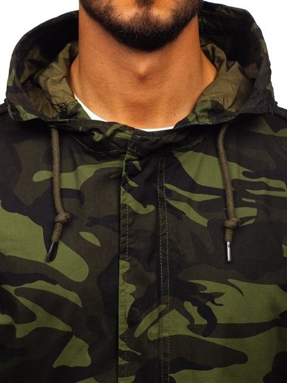 Bolf Herren Übergangsjacke Parka Camo-Khaki  5391