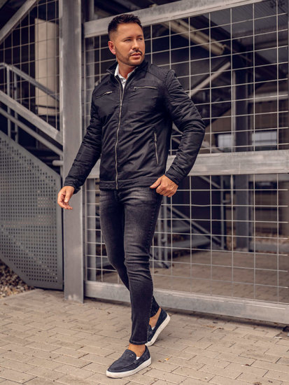 Bolf Herren Übergangsjacke Schwarz  1702A