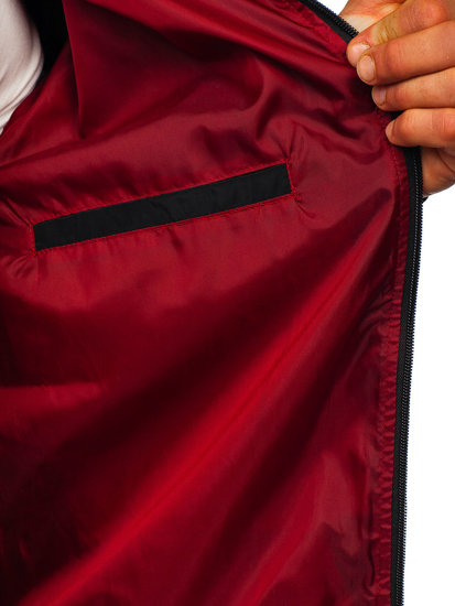 Bolf Herren Übergangsjacke Schwarz-Rot  W3908