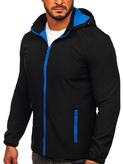 Bolf Herren Übergangsjacke Softshell Jacke Schwarz-Blau  HH017