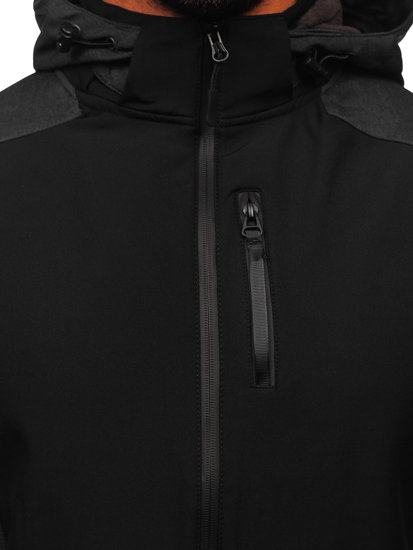 Bolf Herren Übergangsjacke Softshell Jacke Schwarz  HM190