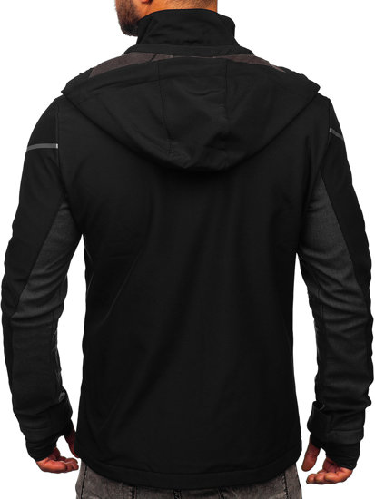 Bolf Herren Übergangsjacke Softshell Jacke Schwarz  HM191