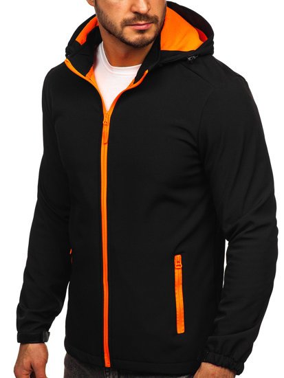 Bolf Herren Übergangsjacke Softshell Jacke Schwarz-Orange  HH017