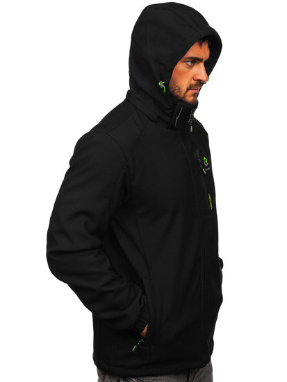 Bolf Herren Übergangsjacke Softshell Schwarz-Grün  WX085