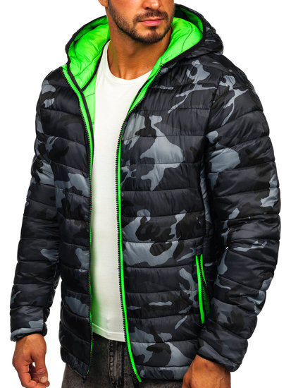 Bolf Herren Übergangsjacke Sport  Jacke Camo Dunkelblau  SM83