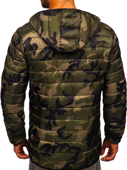 Bolf Herren Übergangsjacke Sport Jacke Camo Grün  SM83