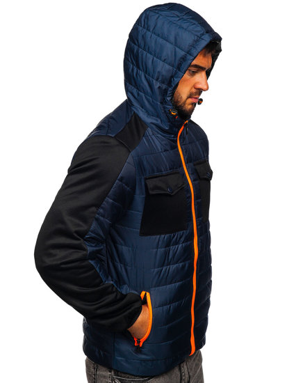 Bolf Herren Übergangsjacke Sport Jacke Dunkelblau  M10003