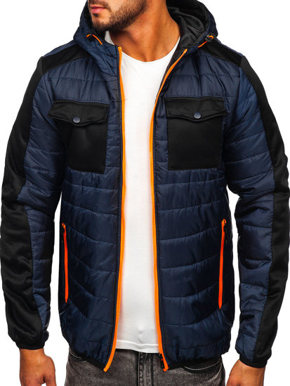 Bolf Herren Übergangsjacke Sport Jacke Dunkelblau  M10003