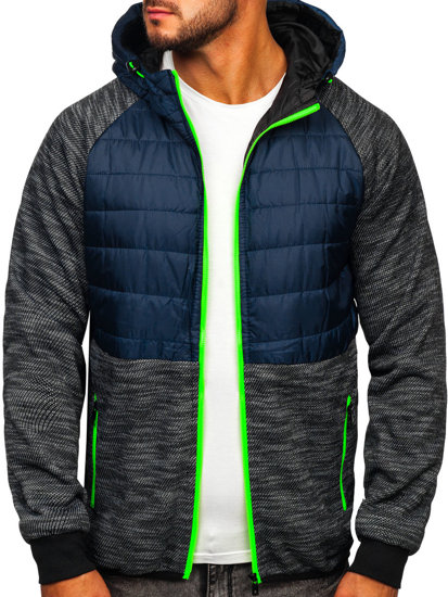 Bolf Herren Übergangsjacke Sport Jacke Dunkelblau  M10018