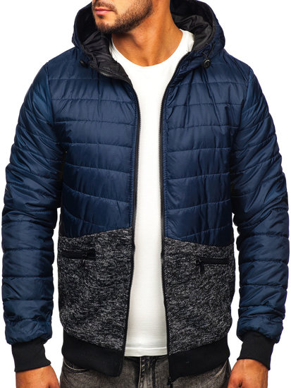 Bolf Herren Übergangsjacke Sport Jacke Dunkelblau  M10019