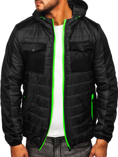 Bolf Herren Übergangsjacke Sport Jacke Schwarz  M10003