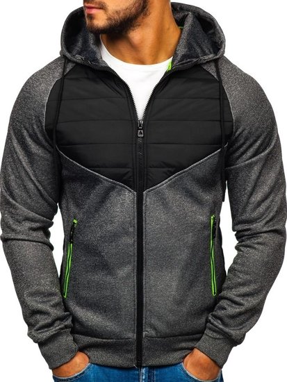 Bolf Herren Übergangsjacke Sport Jacke Schwarzgrau  KS1890