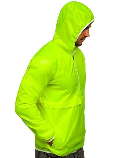 Bolf Herren Übergangsjacke Sportjacke Anorak mit Kapuze Gelb-Neon 5061