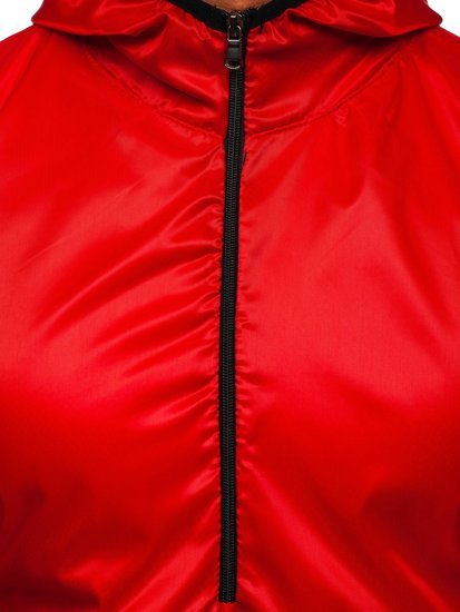 Bolf Herren Übergangsjacke Sportjacke Anorak mit Kapuze Rot  5061