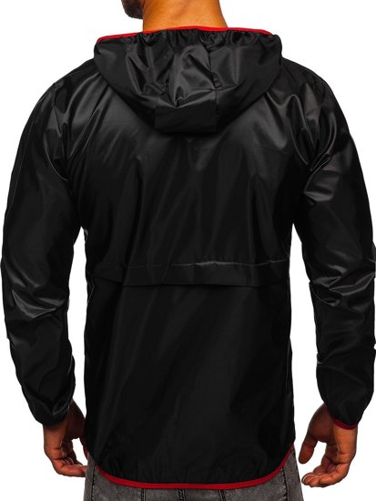 Bolf Herren Übergangsjacke Sportjacke Anorak mit Kapuze Schwarz  5061