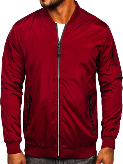 Bolf Herren Übergangsjacke Weinrot  W3908