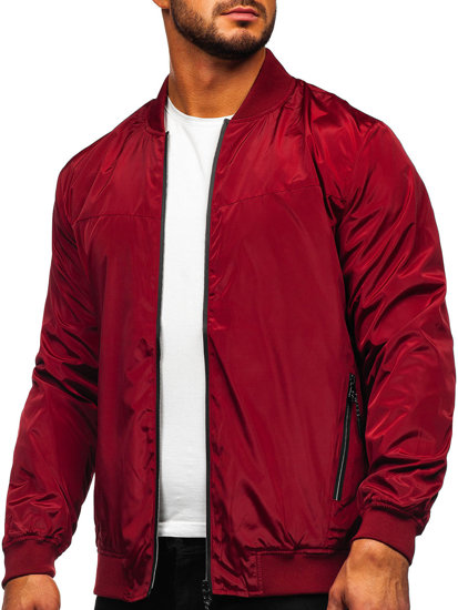 Bolf Herren Übergangsjacke Weinrot  W3909