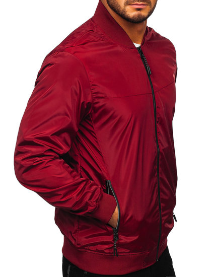 Bolf Herren Übergangsjacke Weinrot  W3909