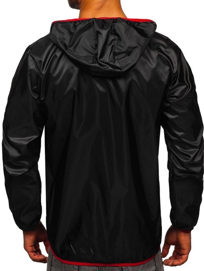 Bolf Herren Übergangsjacke Windjacke mit Kapuze Schwarz  5060