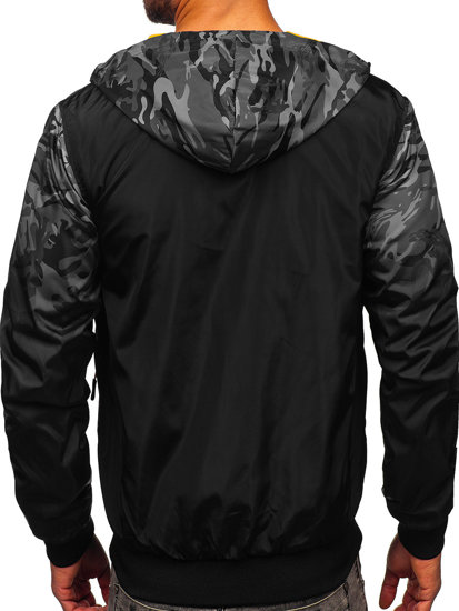 Bolf Herren Übergangsjacke Zweiseitig Sportjacke Camouflage Grau  7200