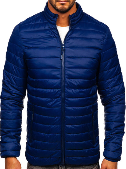 Bolf Herren Übergangsjacke mit Steppmuster Dunkelblau LY33