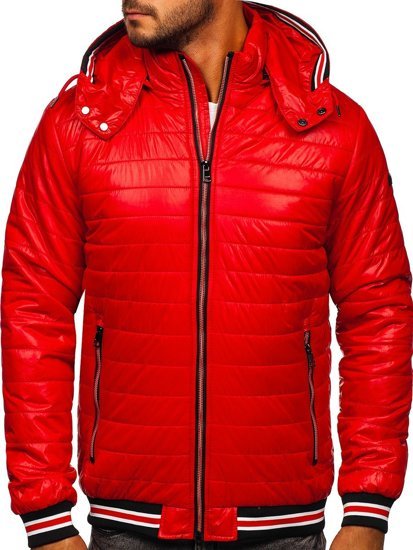 Bolf Herren Übergangsjacke mit Steppmuster Rot  6191