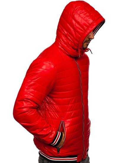 Bolf Herren Übergangsjacke mit Steppmuster Rot  6191