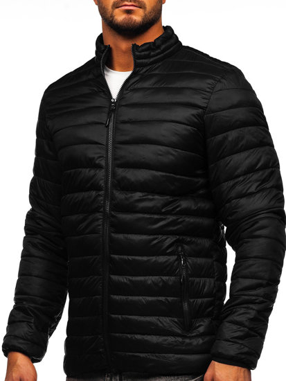 Bolf Herren Übergangsjacke mit Steppmuster Schwarz LY33