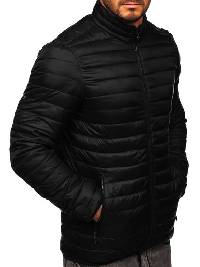 Bolf Herren Übergangsjacke mit Steppmuster Schwarz LY33