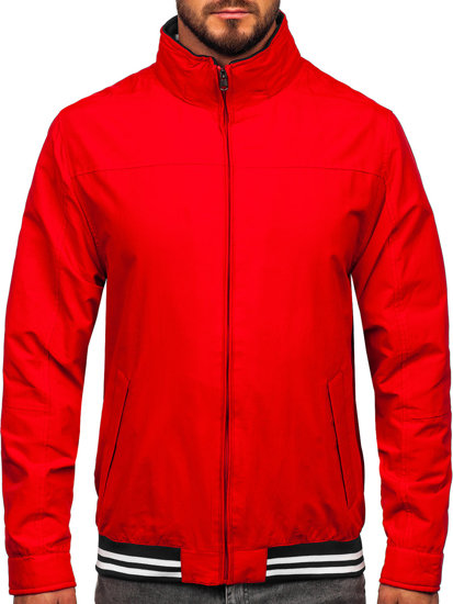 Bolf Herren Übergangsjacke mit versteckter Kapuze Rot 5M3101