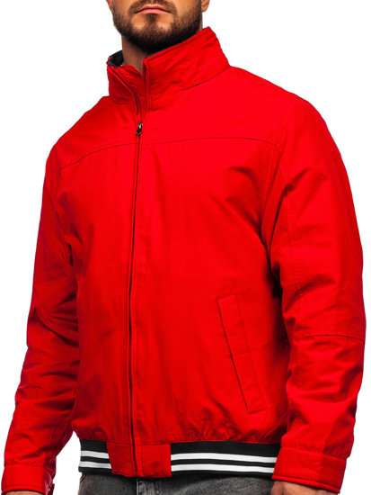 Bolf Herren Übergangsjacke mit versteckter Kapuze Rot 5M3101