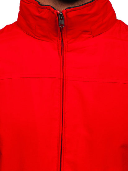 Bolf Herren Übergangsjacke mit versteckter Kapuze Rot 5M3101