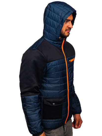 Bolf Herren Überganssjacke Steppjacke Dunkelblau  M10006