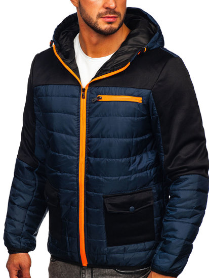 Bolf Herren Überganssjacke Steppjacke Dunkelblau  M10006