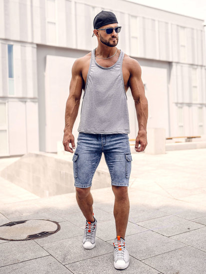 Bolf Herren Uni Tank Top Grau  1245A