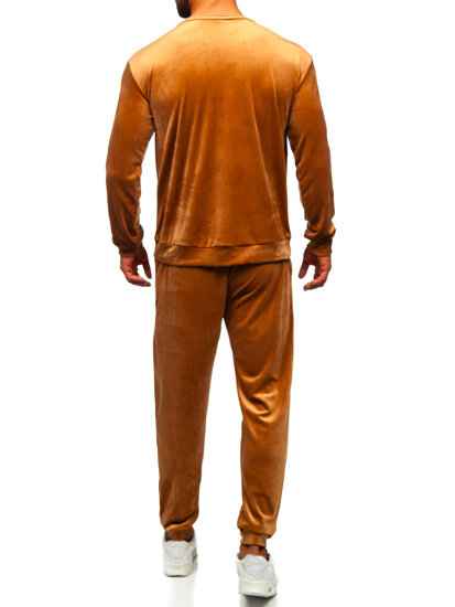 Bolf Herren Velours Zweiteiler Freizeitanzug Camel  0001A