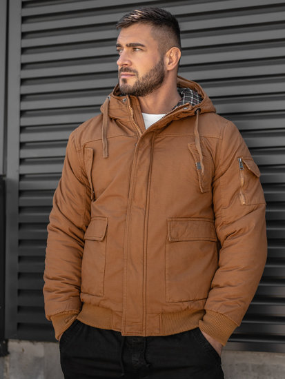 Bolf Herren Warme Baumwoll Jacke Winterjacke Camel  1890A