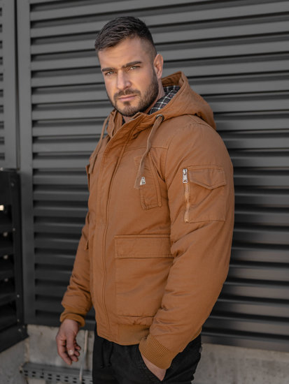 Bolf Herren Warme Baumwoll Jacke Winterjacke Camel  1890A