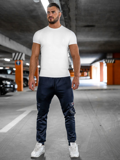 Bolf Herren Warme Hose Cargohose Jogger Pants Dunkelblau HW2206