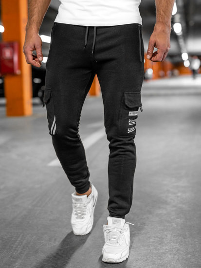 Bolf Herren Warme Hose Cargohose Jogger Pants Schwarz  HW2207