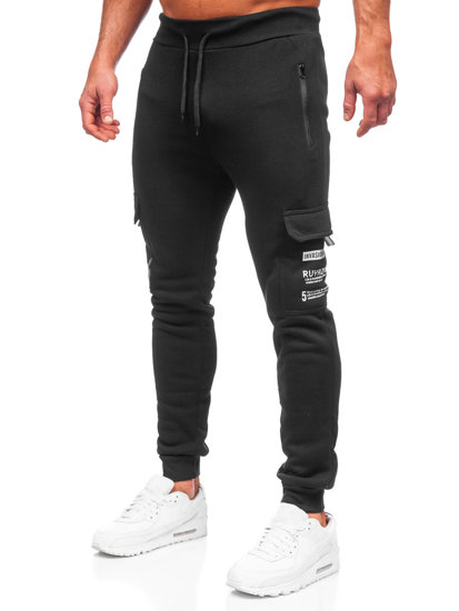 Bolf Herren Warme Hose Cargohose Jogger Pants Schwarz  HW2207