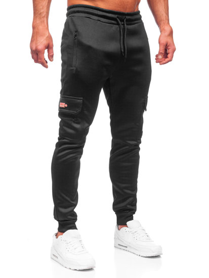 Bolf Herren Warme Hose Cargohose Jogger Pants Schwarz-Rot  HW2202