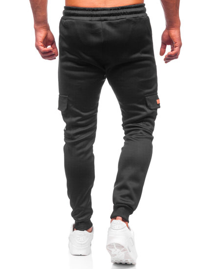 Bolf Herren Warme Hose Cargohose Jogger Pants Schwarz-Rot  HW2202