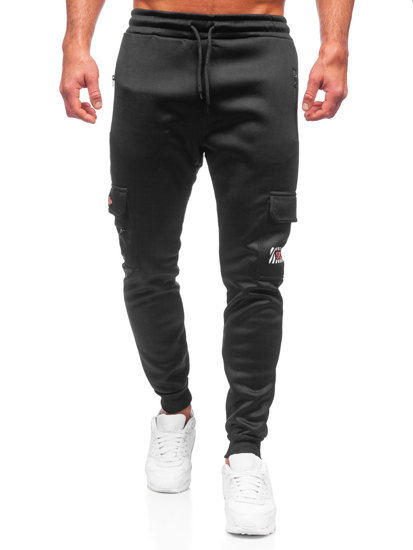 Bolf Herren Warme Hose Cargohose Jogger Pants Schwarz-Rot  HW2202