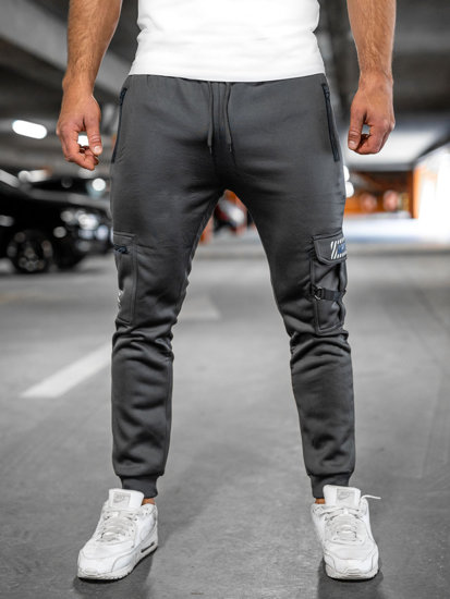 Bolf Herren Warme Hose Cargohose Jogger Pants Schwarzgrau  HW2206