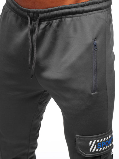 Bolf Herren Warme Hose Cargohose Jogger Pants Schwarzgrau  HW2206