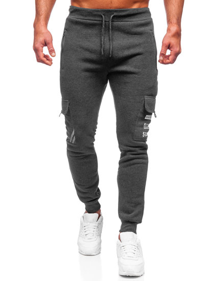 Bolf Herren Warme Hose Cargohose Jogger Pants Schwarzgrau  HW2207