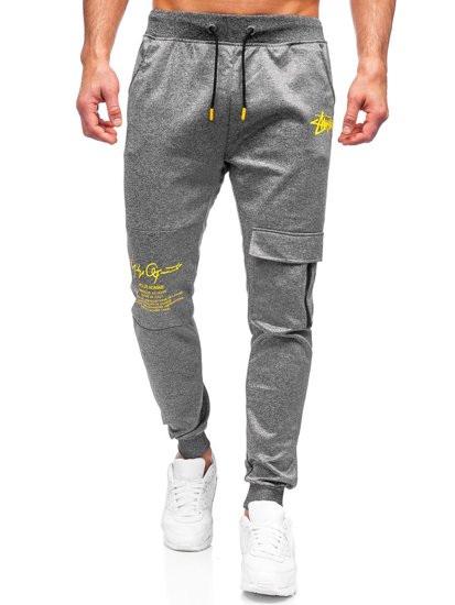 Bolf Herren Warme Hose Jogger Pants Cargohose Schwarzgrau K10286